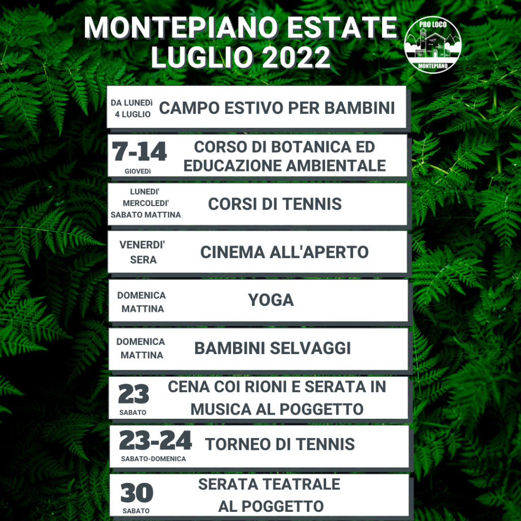 programma luglio